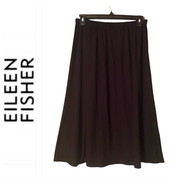 Eileen Fisher Dresses & Skirts - Eileen Fisher Maxi Womens Skirt Soft & Stretchy Jersey Knit Size L Black A-Line